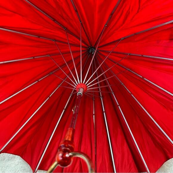 Antique Vintage 1850s Victorian pagoda parasol Lucite handle - 2 umbrellas - Picture 7 of 15